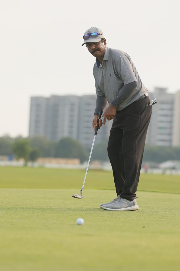 Golfer enjoying game